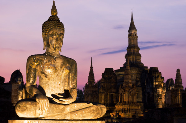 SE Asia Stile Antico Statua in Legno di Teak Cambogia